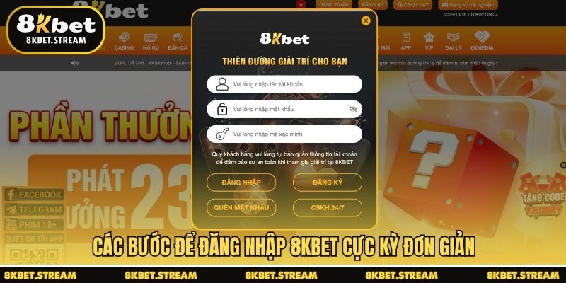 Các bước để đăng nhập 8KBET cực kỳ đơn giản